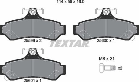 фото Textar 2559901 Колодки тормозные дисковые с противошумной пластиной Q+ | зад | Textar 2559901 Колодки тормозные дисковые с противошумной пластиной Q+ | зад |