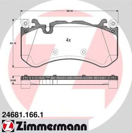 фото Zimmermann 24681.166.1 Колодки тормозные дисковые | перед | Zimmermann 24681.166.1 Колодки тормозные дисковые | перед |