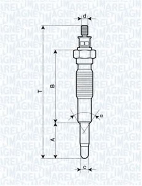 фото Magneti Marelli 062900077304 Свеча накаливания Magneti Marelli 062900077304 Свеча накаливания