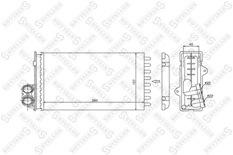 фото Stellox 10-35015-SX Теплообменник, отопление салона Stellox 10-35015-SX Теплообменник, отопление салона