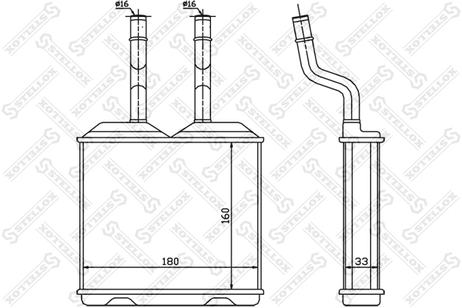 фото Stellox 10-35055-SX Радиатор печки Opel Corsa/Tigra all 93> Stellox 10-35055-SX Радиатор печки Opel Corsa/Tigra all 93>