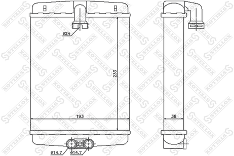 фото Stellox 10-35120-SX Радиатор печки MB w210/s210 all 95> Stellox 10-35120-SX Радиатор печки MB w210/s210 all 95>