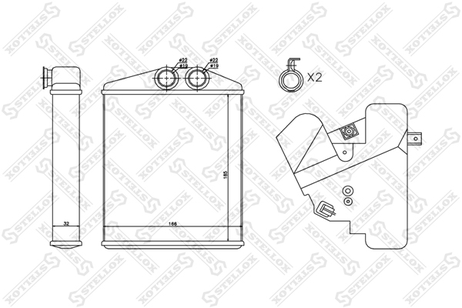фото Stellox 10-35122-SX Радиатор печки Opel Signum/Vectra all 0 Stellox 10-35122-SX Радиатор печки Opel Signum/Vectra all 0