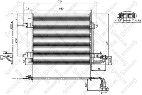 фото Stellox 10-45060-SX Радиатор конд VW Caddy 1.4-2.0 04> Stellox 10-45060-SX Радиатор конд VW Caddy 1.4-2.0 04>