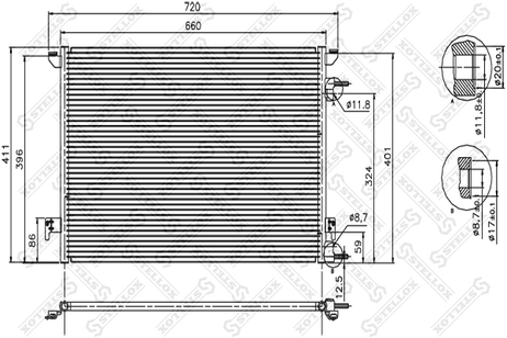 Stellox 10-45210-SX Радиатор конд.  Opel Vectra c 2.2TDi 02>