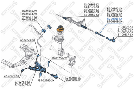 фото Stellox 55-00303-SX Тяга рул. Renault Clio/Kangoo 99-01 | перед лев | Stellox 55-00303-SX Тяга рул. Renault Clio/Kangoo 99-01 | перед лев |