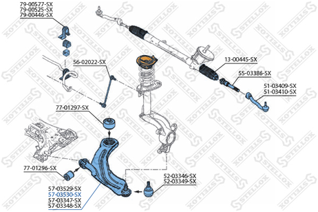 фото Stellox 57-03530-SX Рычаг нижн.пер.п. Renault Scenic all 02> | перед прав | Stellox 57-03530-SX Рычаг нижн.пер.п. Renault Scenic all 02> | перед прав |