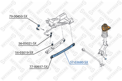 фото Stellox 57-03680-SX Рычаг задней подвески поперечный Ford | прав/лев | Stellox 57-03680-SX Рычаг задней подвески поперечный Ford | прав/лев |