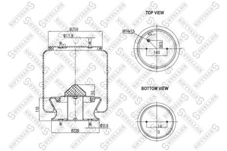 фото Stellox 84-00131-SX Пневмоподушка со стак. Omn Scania HCV Stellox 84-00131-SX Пневмоподушка со стак. Omn Scania HCV