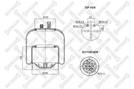 фото Stellox 84-00133-SX Пневмоподушка со стак. MB Actros Stellox 84-00133-SX Пневмоподушка со стак. MB Actros