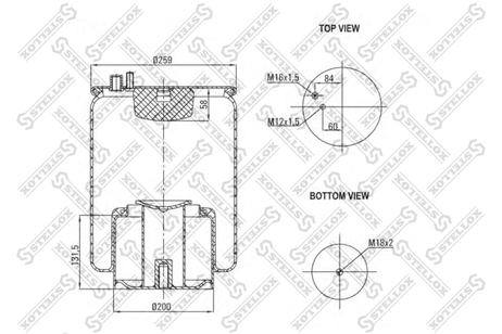 фото Stellox 84-00134-SX Пневмоподушка со стак. MAN tga/tgs/tgx HCV Stellox 84-00134-SX Пневмоподушка со стак. MAN tga/tgs/tgx HCV
