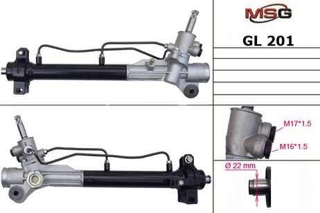 фото MSG GL201 Рулевая рейка c ГУР новая Geely MK 2005- MSG GL201 Рулевая рейка c ГУР новая Geely MK 2005-