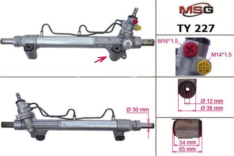 фото MSG TY227 Рулевая рейка c ГУР новая Toyota Fortuner 2004-, Toyota Hilux 2005-2015 MSG TY227 Рулевая рейка c ГУР новая Toyota Fortuner 2004-, Toyota Hilux 2005-2015