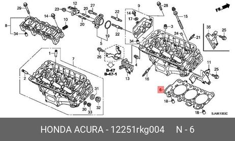 фото Honda 12251-RKG-004 Прокладка, головка цилиндра Honda 12251-RKG-004 Прокладка, головка цилиндра