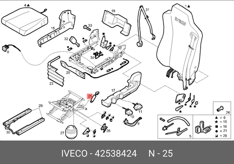 фото Iveco 42538424 Амортизатор сиденья водителя, Iveco 42538424 Амортизатор сиденья водителя,