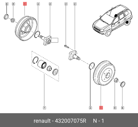 фото Renault 432007075R Тормозной барабан Renault 432007075R Тормозной барабан