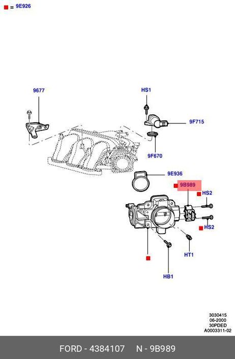 фото Ford 4384107 Датчик положения дроссельной заслонки Ford 4384107 Датчик положения дроссельной заслонки