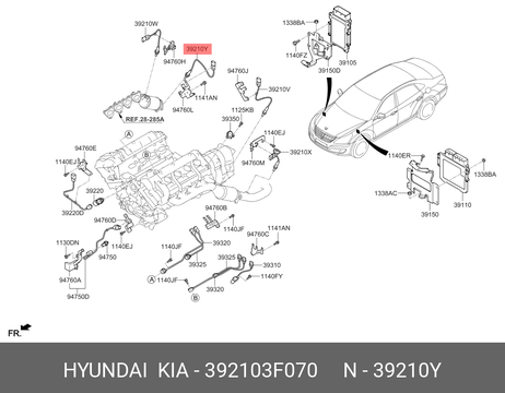 фото Hyundai/Kia 392103F070 Лямбда-зонд Hyundai/Kia 392103F070 Лямбда-зонд