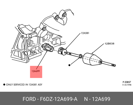фото Ford F6DZ12A699A Датчик детонации Ford F6DZ12A699A Датчик детонации