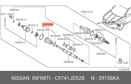 фото Nissan C9741-JD52B Комплект пылника, приводной вал Nissan C9741-JD52B Комплект пылника, приводной вал