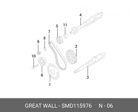фото Great Wall SMD115976 Ролик натяжной ГРМ Great Wall SMD115976 Ролик натяжной ГРМ