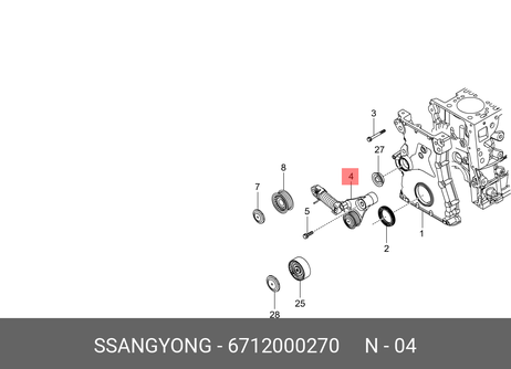 Ssangyong 6712000270 Натяжитель приводного ремня