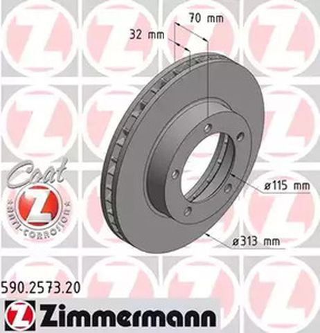 фото Zimmermann 590257320 Диск тормозной | перед | Zimmermann 590257320 Диск тормозной | перед |