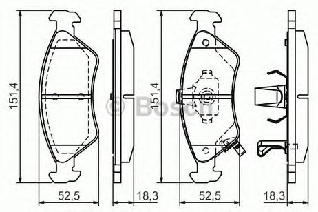 фото Bosch 986424725 Комплект тормозных колодок, дисковый тормоз Bosch 986424725 Комплект тормозных колодок, дисковый тормоз