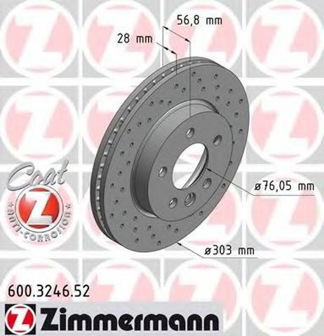 фото Zimmermann 600324652 Диск тормозной | перед | Zimmermann 600324652 Диск тормозной | перед |
