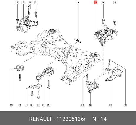 фото Renault 112205136R Подушка двигателя | лев | Renault 112205136R Подушка двигателя | лев |