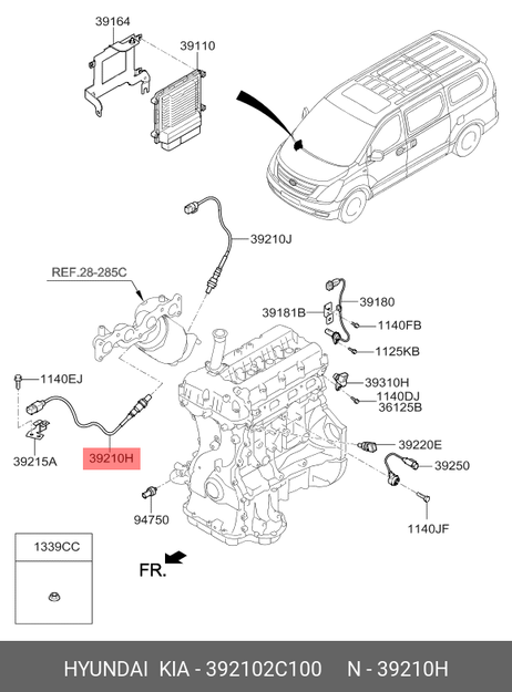 фото Hyundai/Kia 392102C100 Лямбда-зонд Hyundai/Kia 392102C100 Лямбда-зонд