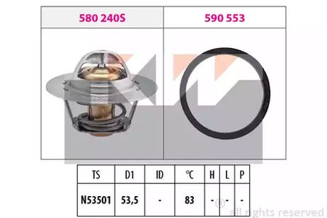 фото KW 580240 Термостат, охлаждающая жидкость KW 580240 Термостат, охлаждающая жидкость