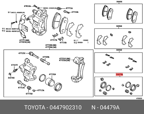 фото Toyota 04479-02310 Ремкомплект тормозного суппорта | зад | Toyota 04479-02310 Ремкомплект тормозного суппорта | зад |