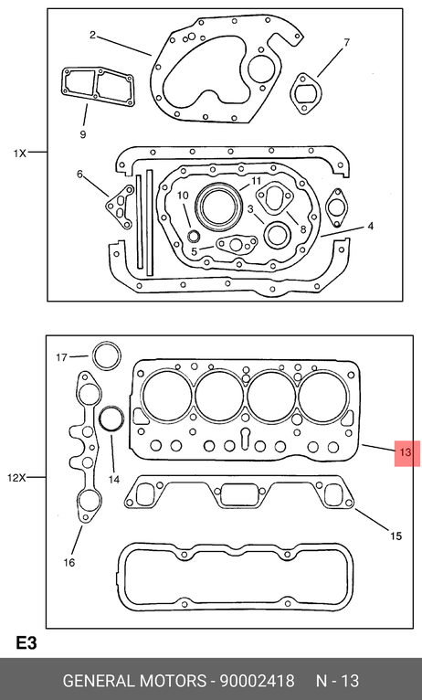 фото GM 90002418 Прокладка крышки клапанов GM 90002418 Прокладка крышки клапанов