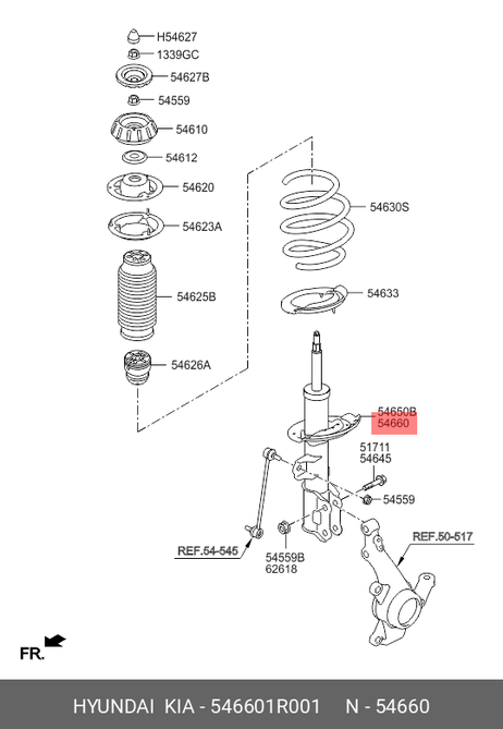фото Hyundai/Kia 546601R001 Амортизатор | перед прав | Hyundai/Kia 546601R001 Амортизатор | перед прав |