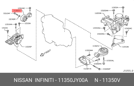 фото Nissan 11350-JY00A Подвеска, двигатель Nissan 11350-JY00A Подвеска, двигатель