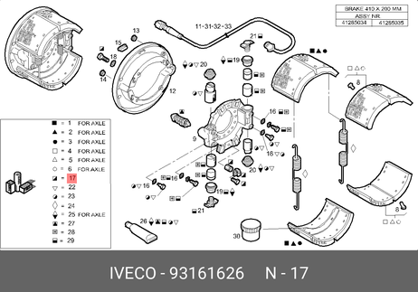 фото Iveco 93161626 Ремкомплект тормозного механизма (скобы, rockwell) Iveco 93161626 Ремкомплект тормозного механизма (скобы, rockwell)