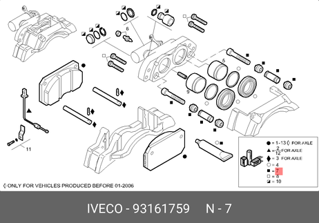 фото Iveco 93161759 Ремкомплект суппорта daily/eurocargo (направляющие) Iveco 93161759 Ремкомплект суппорта daily/eurocargo (направляющие)