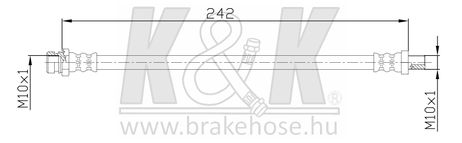 фото K&K FT0598 Шланг тормозной K&K FT0598 Шланг тормозной