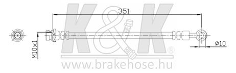 фото K&K FT0672 Шланг тормозной K&K FT0672 Шланг тормозной
