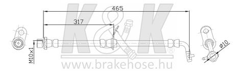 фото K&K FT1415 Шланг тормозной K&K FT1415 Шланг тормозной