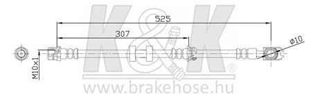 фото K&K FT0352 Шланг тормозной K&K FT0352 Шланг тормозной