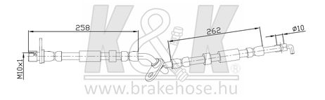 фото K&K FT0708 Шланг тормозной K&K FT0708 Шланг тормозной