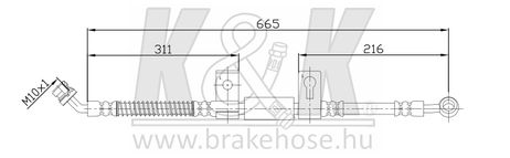 фото K&K FT0827 Шланг тормозной K&K FT0827 Шланг тормозной