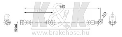 фото K&K FT5180 Шланг тормозной K&K FT5180 Шланг тормозной