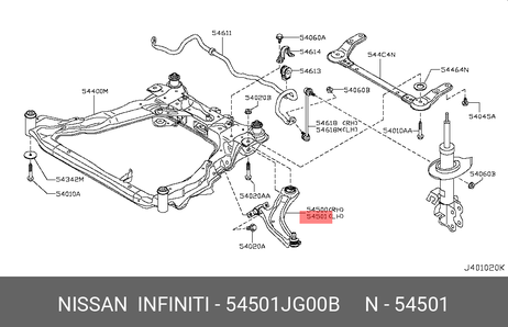 фото Nissan 54501-JG00B Рычаг подвески | перед лев | Nissan 54501-JG00B Рычаг подвески | перед лев |