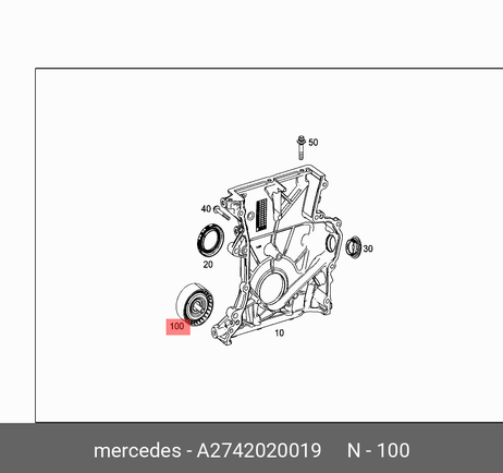 фото Mercedes A 274 202 00 19 Ролик натяжной навесного оборудования Mercedes A 274 202 00 19 Ролик натяжной навесного оборудования