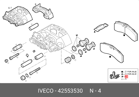Iveco 42553530 Ремкомплект, тормозной суппорт
