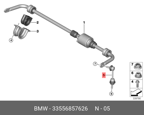 фото BMW 33556857626 Стойка стабилизатора | зад прав/лев | BMW 33556857626 Стойка стабилизатора | зад прав/лев |