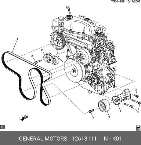фото GM 12618111 Шкив натяжителя ремня грм GM 12618111 Шкив натяжителя ремня грм